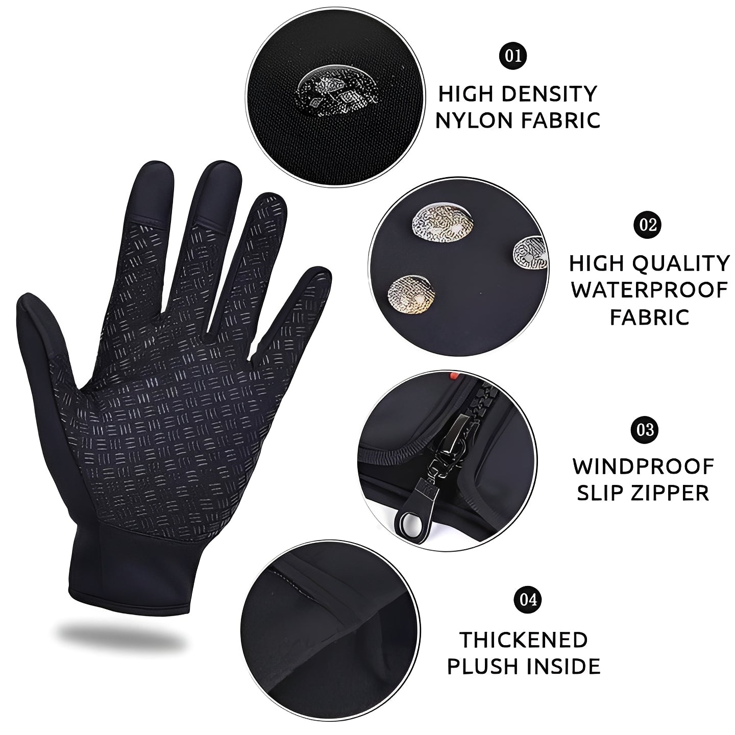 Gants de vélo imperméables et chauds pour hommes et femmes