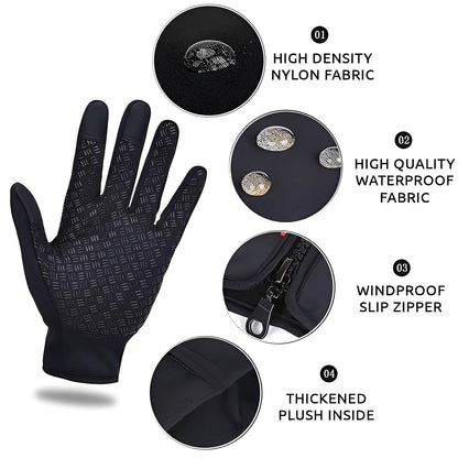 Gants de vélo imperméables et chauds pour hommes et femmes