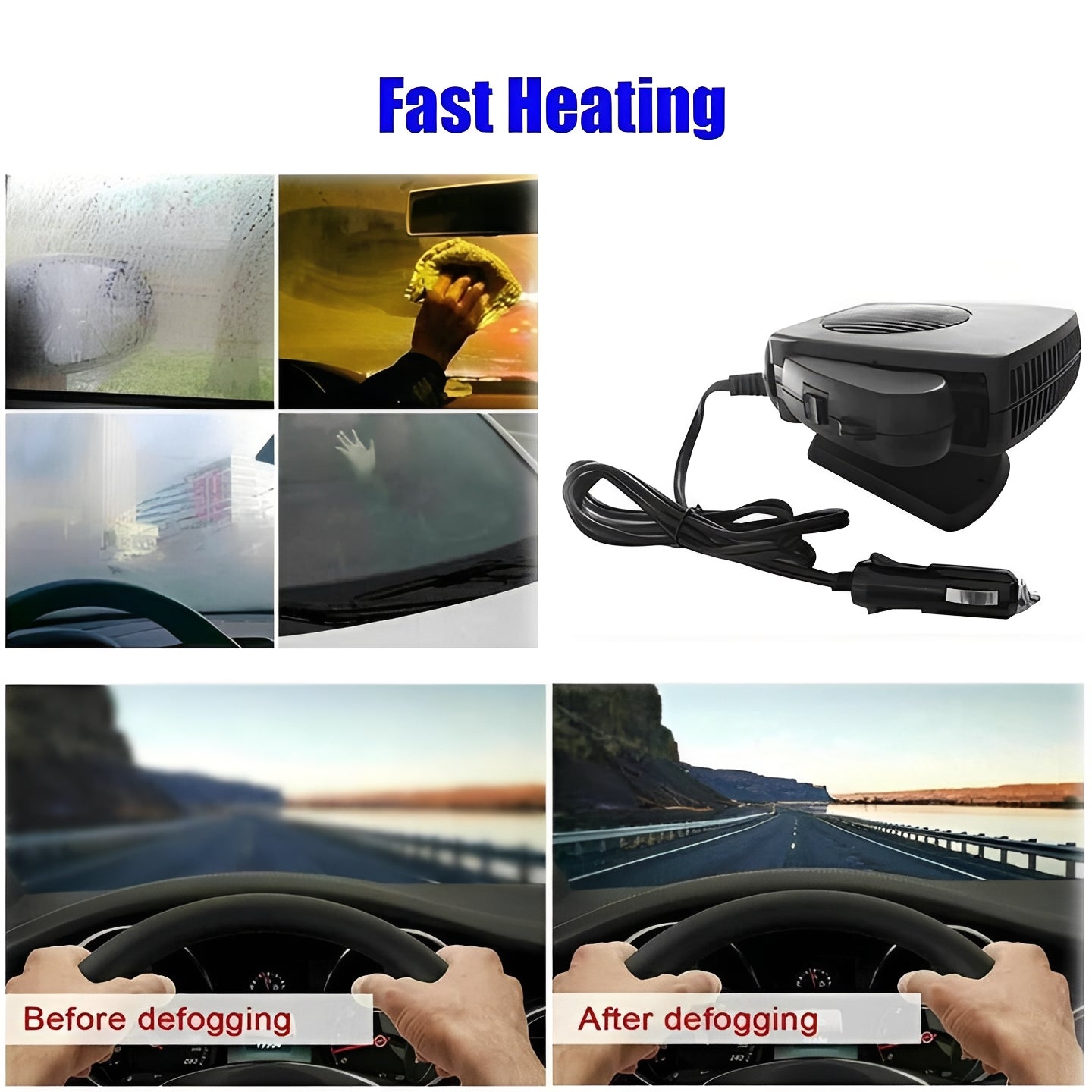 Chauffage soufflant compact 12V en céramique pour voiture pour l'hiver
