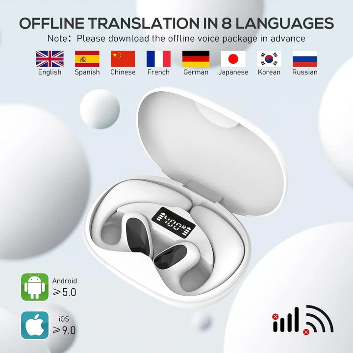 Écouteurs Bluetooth intelligents avec application de traduction vocale
