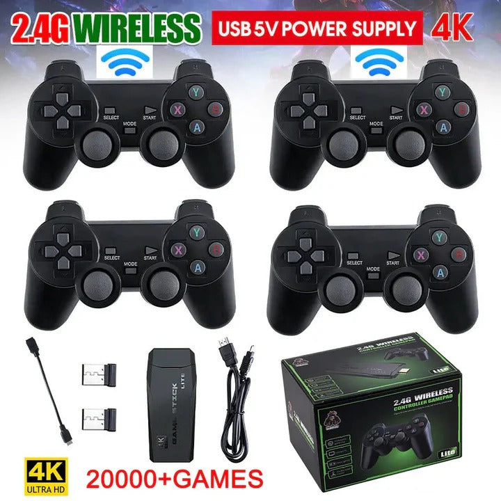 Console de jeu compacte avec 64 Go et 2 manettes sans fil
