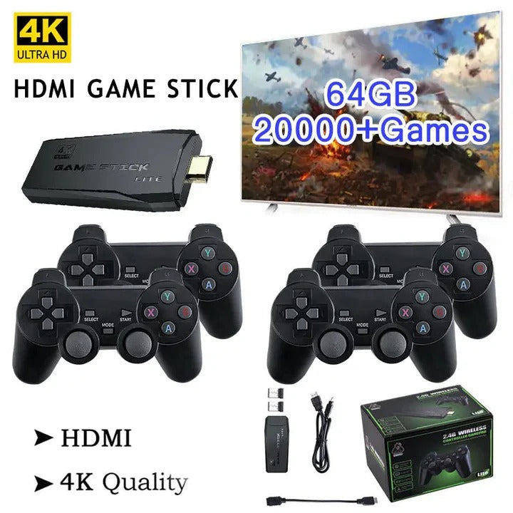 Console de jeu compacte avec 64 Go et 2 manettes sans fil
