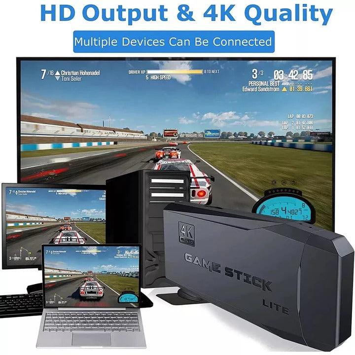 Console de jeu compacte avec 64 Go et 2 manettes sans fil