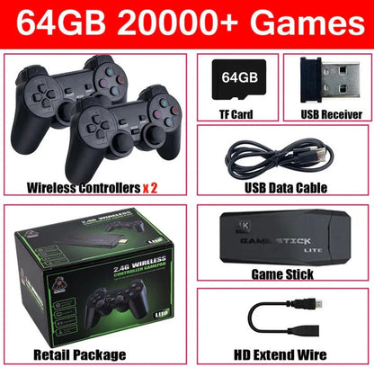 Console de jeu compacte avec 64 Go et 2 manettes sans fil