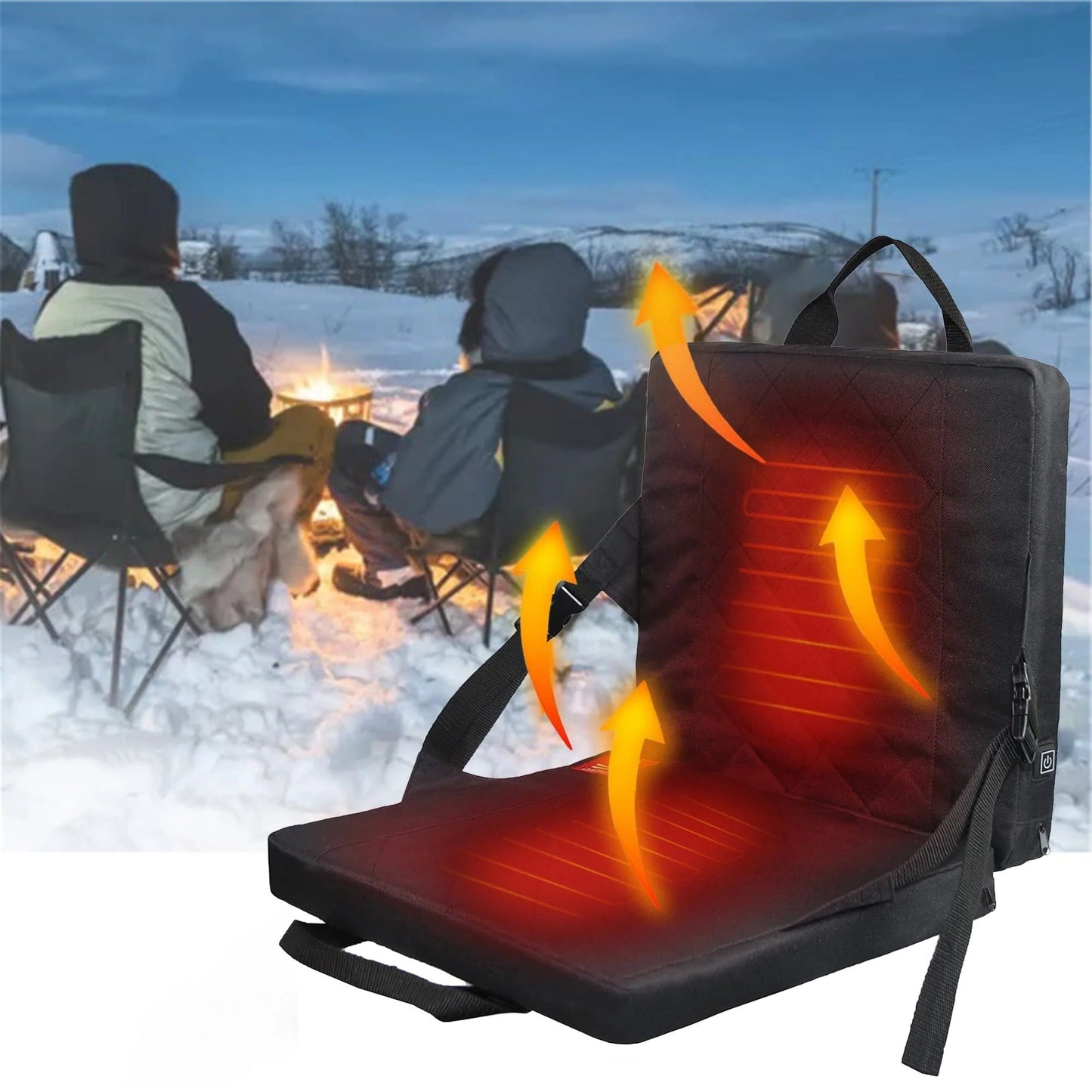 Coussin de siège de voiture chauffant portable avec 3 modes de chauffage