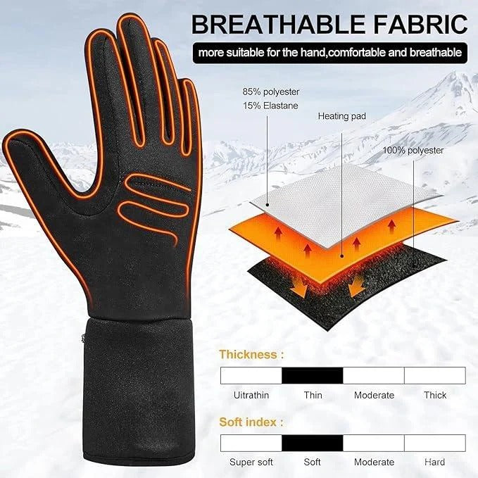 Sous-gants chauffants électriques pour temps froid