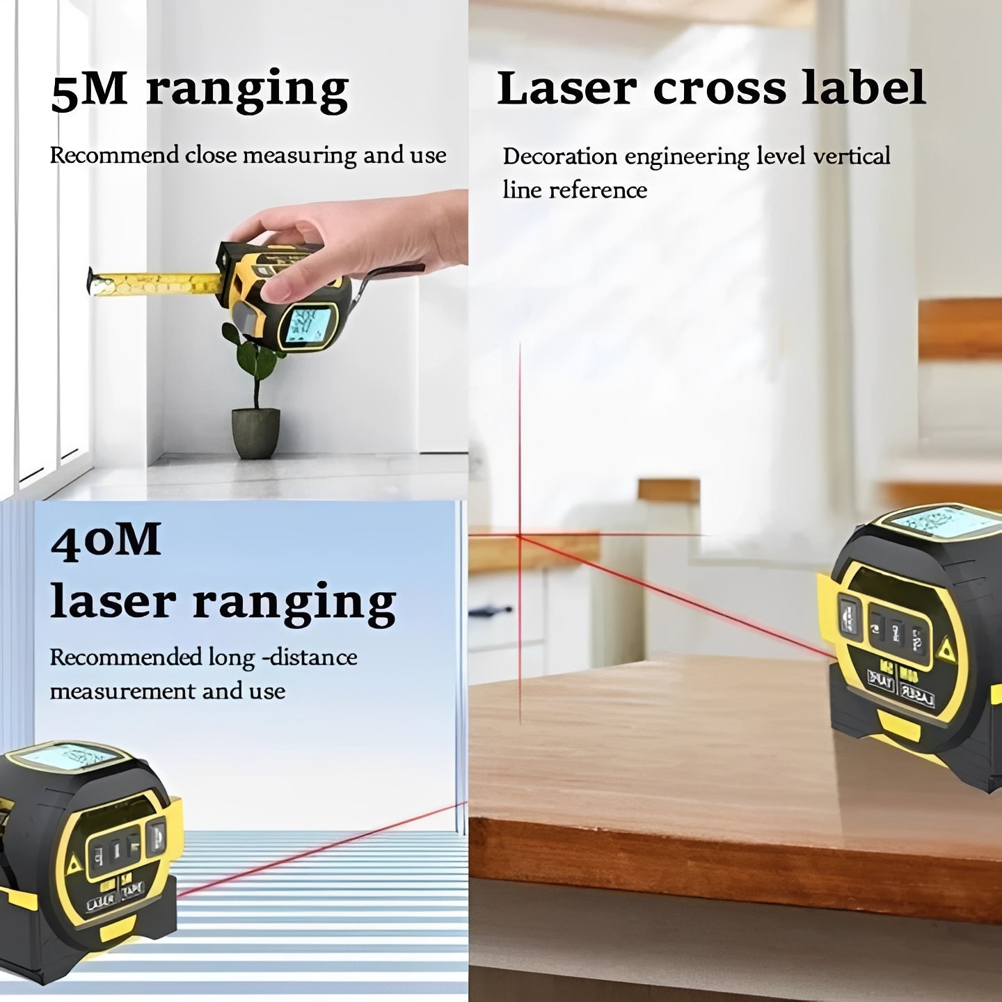Télémètre laser de précision avec capteur infrarouge