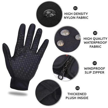 Gants Chauds Imperméables Tactiles pour Temps Froid