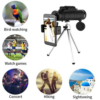 Longue-vue portable haute définition avec adaptateur pour téléphone