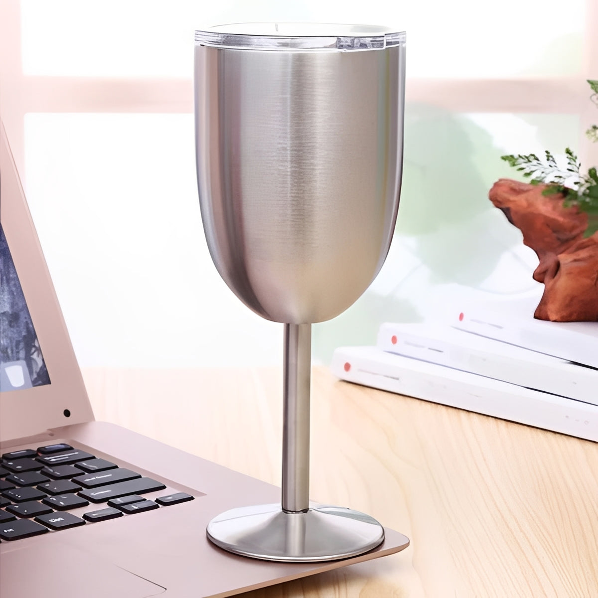 Gobelet à vin isotherme à double paroi avec couvercle hermétique
