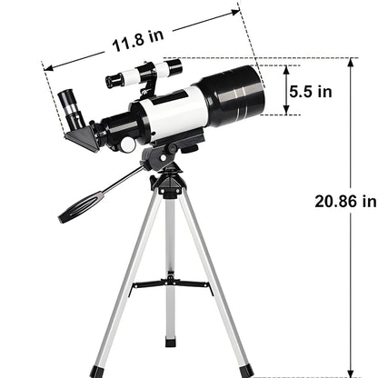 Télescope lunaire puissant avec trépied, zoom 150x