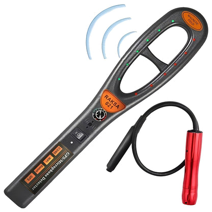 Détecteur espion RF compact avec alertes audio, LED et vibreur