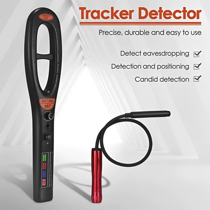 Détecteur espion RF compact avec alertes audio, LED et vibreur