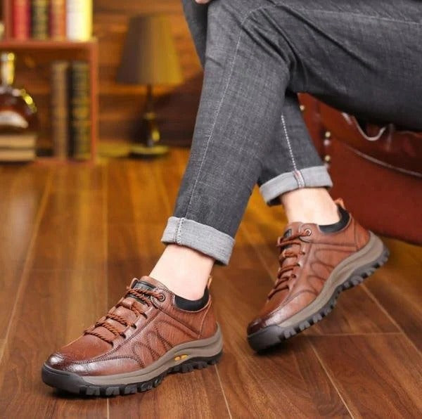 Richelieus confortables en cuir pour hommes avec soutien de la voûte plantaire