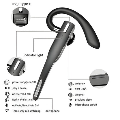 Casque micro Bluetooth sans fil pour camionneur avec suppression du bruit