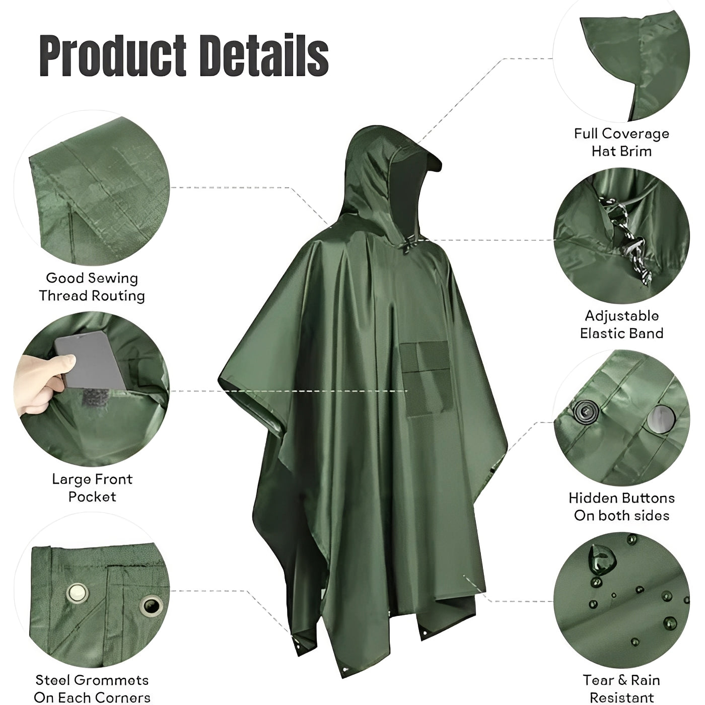 Cape de pluie intégrale imperméable
