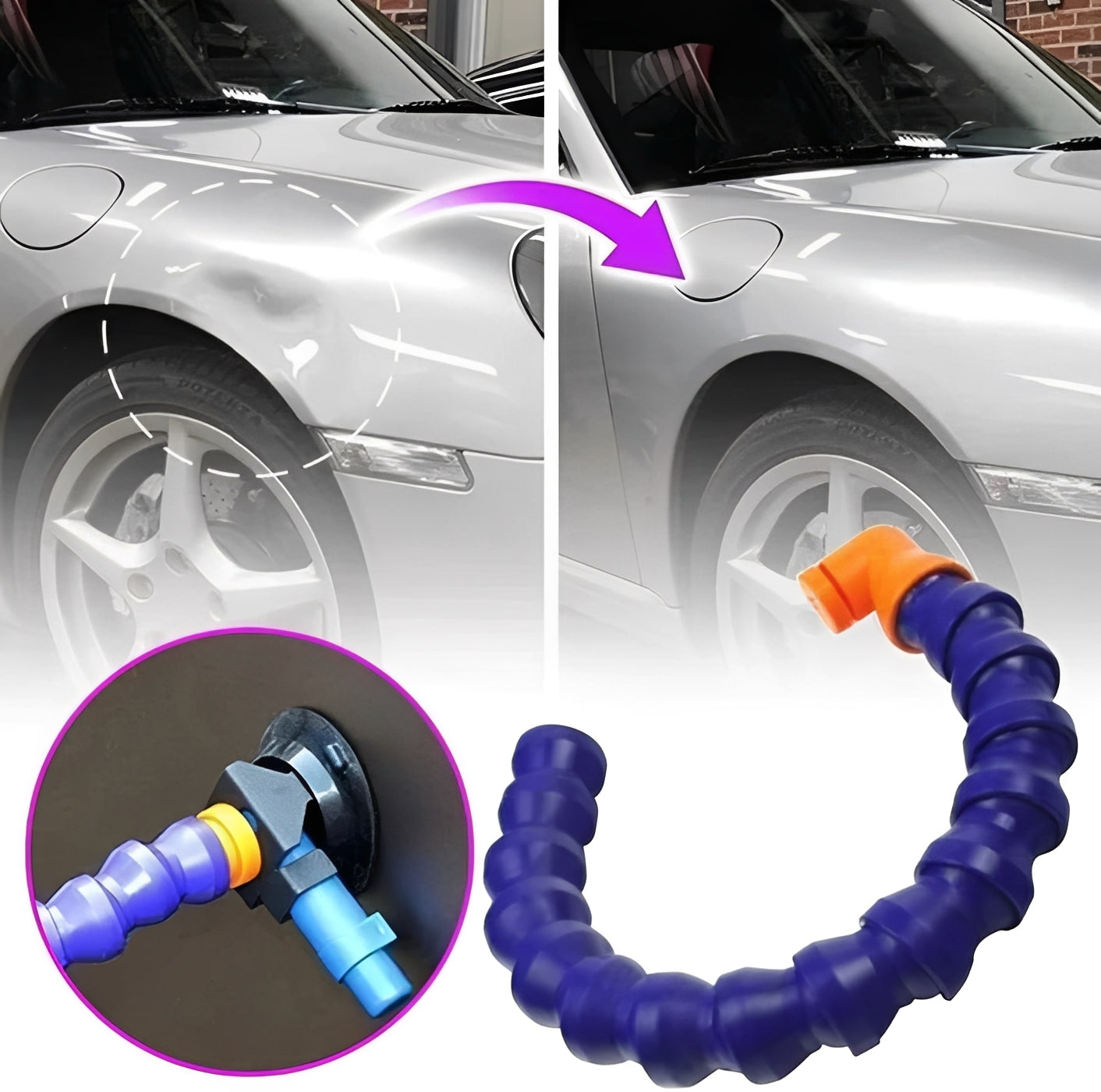 Kit de débosselage de carrosserie de voiture avec pompe manuelle