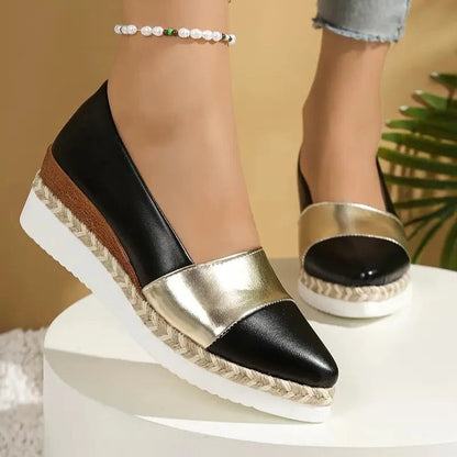Sandales compensées confortables avec semelle intérieure souple et boucle réglable