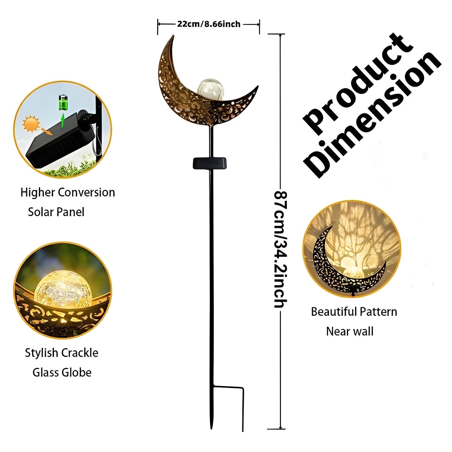 Lampes de chemin solaires extérieures lumineuses