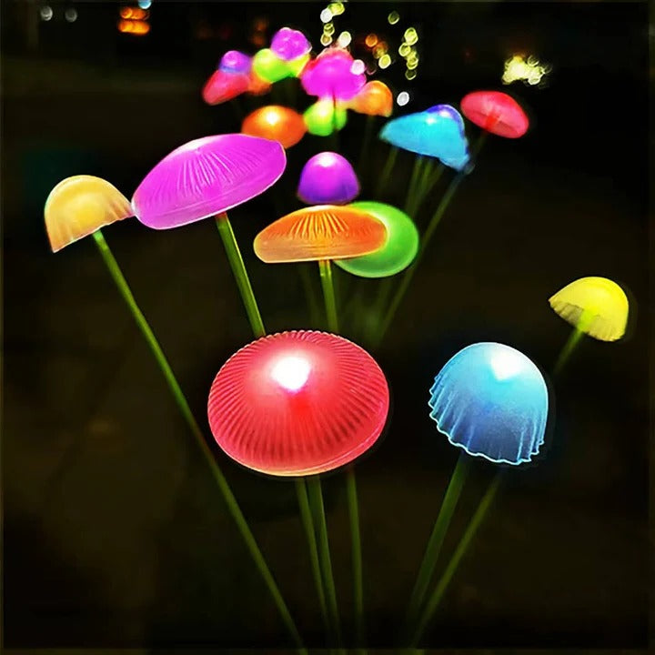 Guirlande lumineuse colorée méduses d'extérieur avec tige flexible