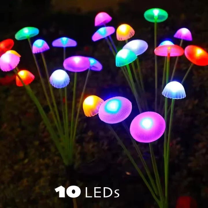 Guirlande lumineuse colorée méduses d'extérieur avec tige flexible