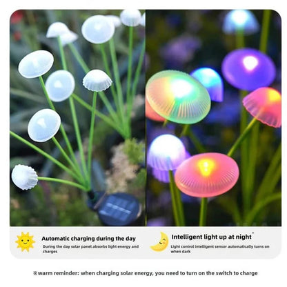 Guirlande lumineuse colorée méduses d'extérieur avec tige flexible