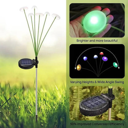 Guirlande lumineuse colorée méduses d'extérieur avec tige flexible
