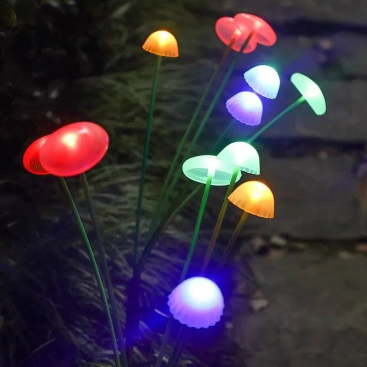 Guirlande lumineuse colorée méduses d'extérieur avec tige flexible