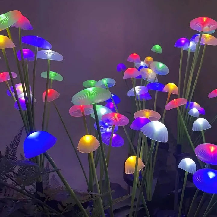 Guirlande lumineuse colorée méduses d'extérieur avec tige flexible