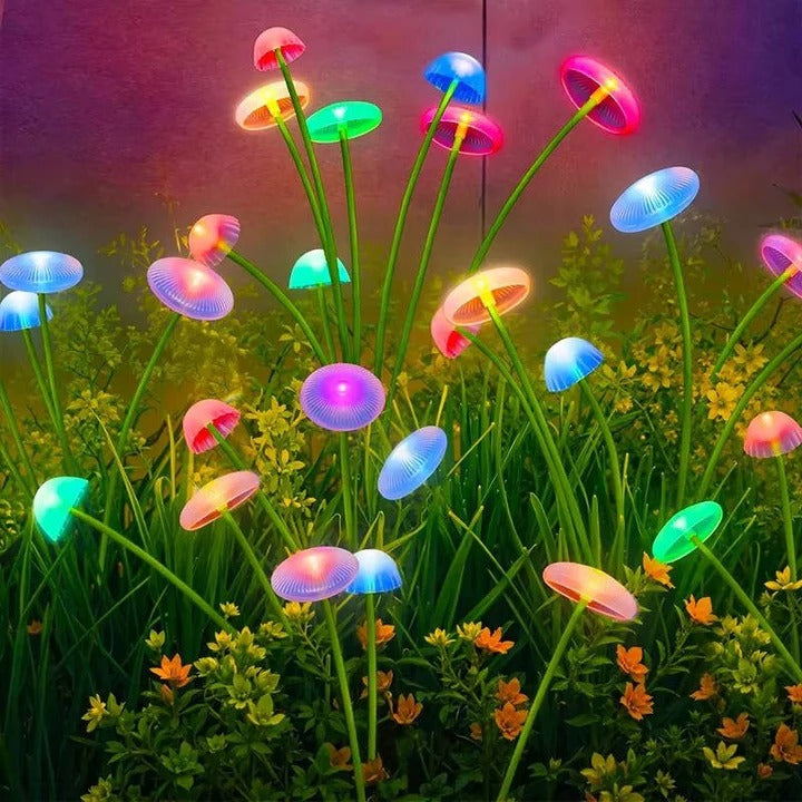 Guirlande lumineuse colorée méduses d'extérieur avec tige flexible