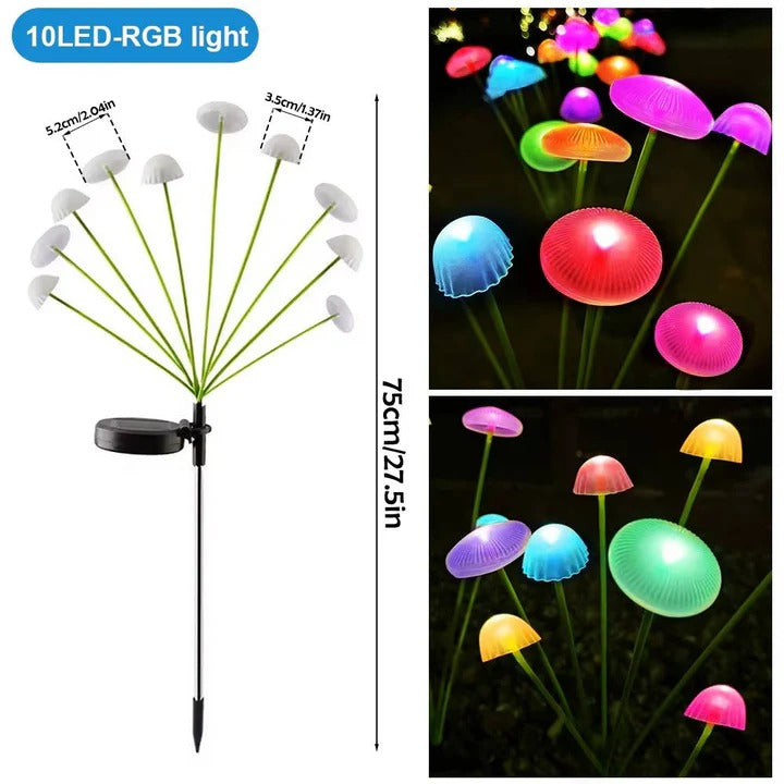 Guirlande lumineuse colorée méduses d'extérieur avec tige flexible