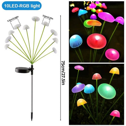 Guirlande lumineuse colorée méduses d'extérieur avec tige flexible