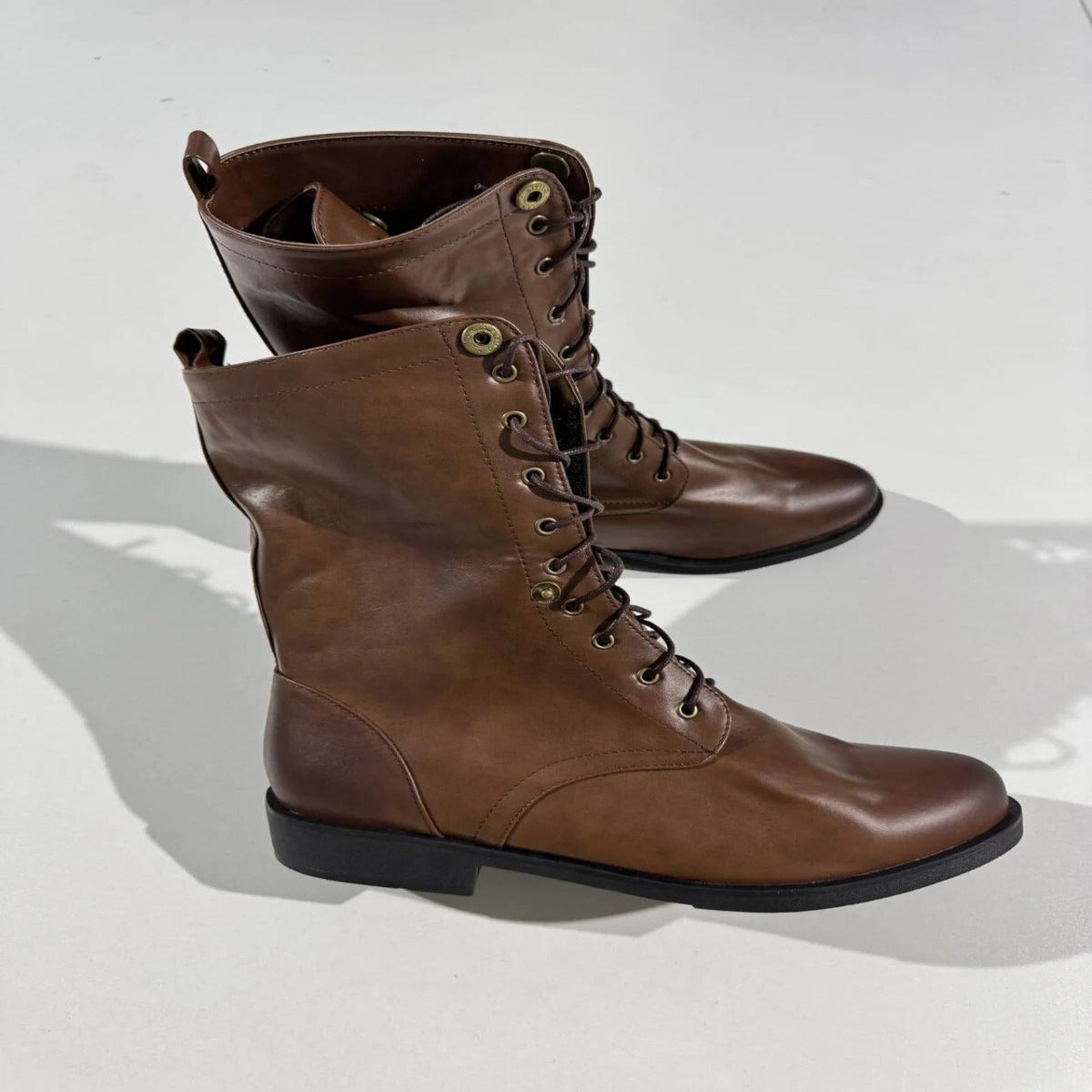 Bottines classiques pour femme avec boucle et lacets ajustables