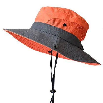 Chapeau d'été portable à large bord avec sangle ajustable
