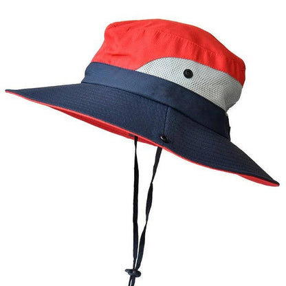 Chapeau d'été portable à large bord avec sangle ajustable