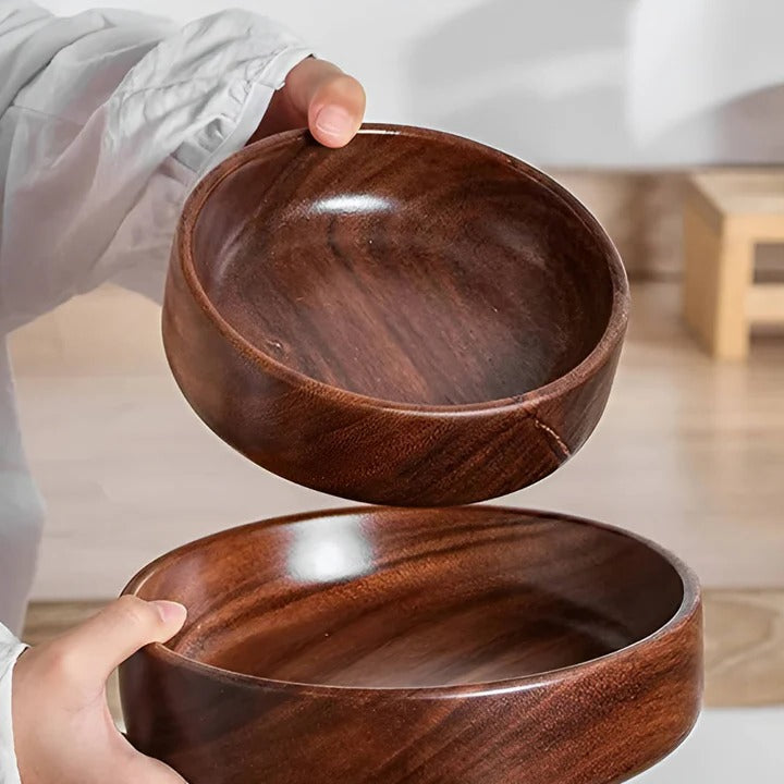 Saladiers en bois naturel pour la table, lot de 2