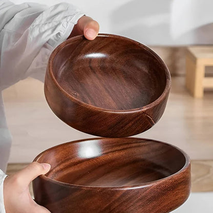 Saladiers en bois naturel pour la table, lot de 2