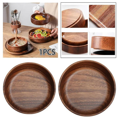 Saladiers en bois naturel pour la table, lot de 2