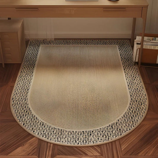 Plush Office Floor Mat with Patterned Middle Section - Ortekor