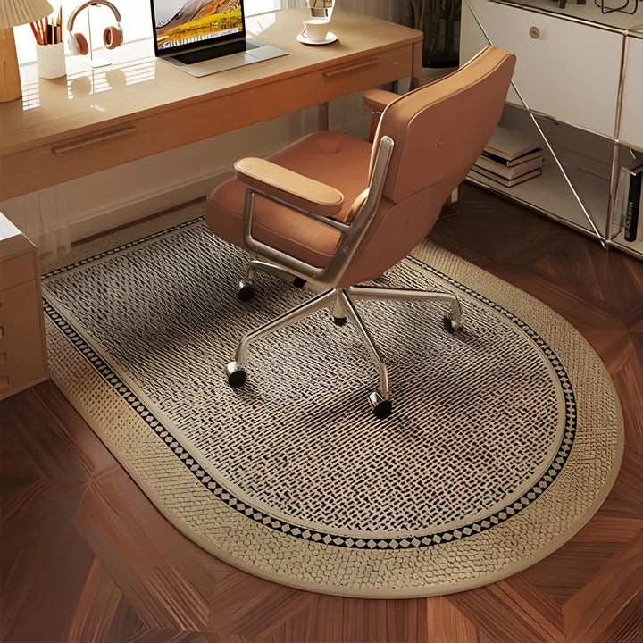 Tapis de sol de bureau en peluche avec section centrale à motifs