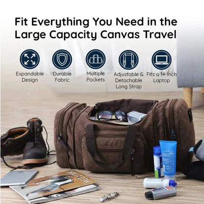 Grand sac de voyage en coton avec espace supplémentaire