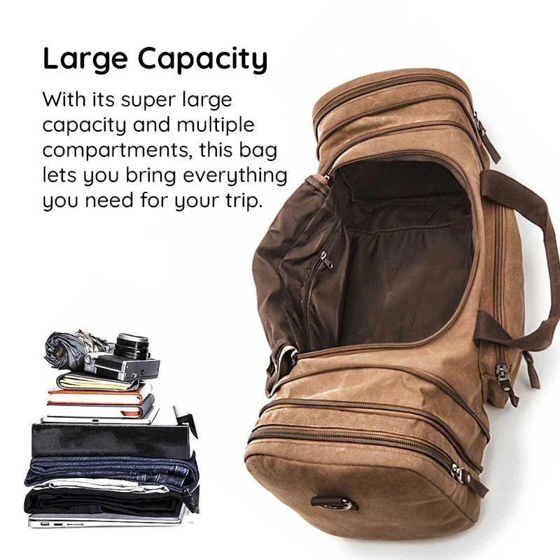 Grand sac de voyage en coton avec espace supplémentaire