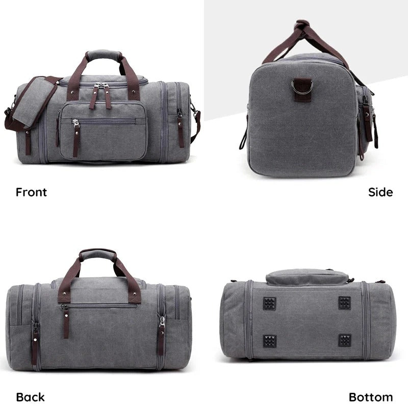 Grand sac de voyage en coton avec espace supplémentaire