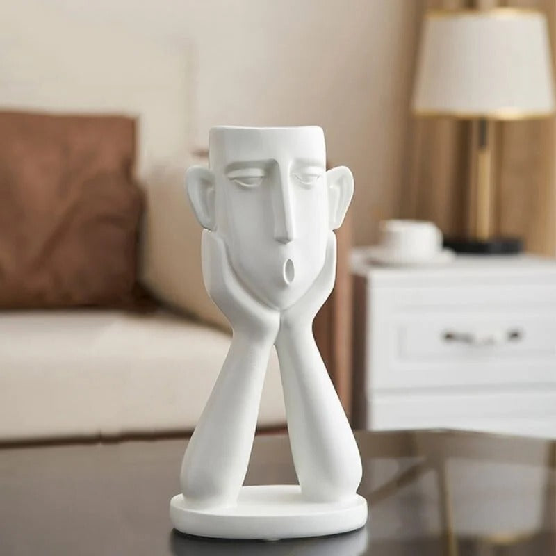 Ensemble de vases en céramique uniques avec visage