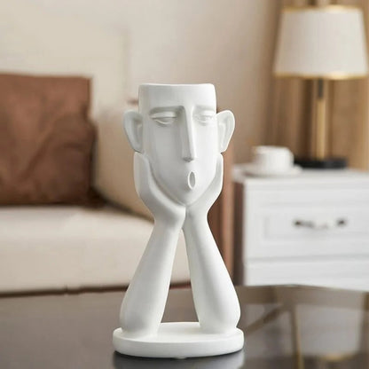 Ensemble de vases en céramique uniques avec visage