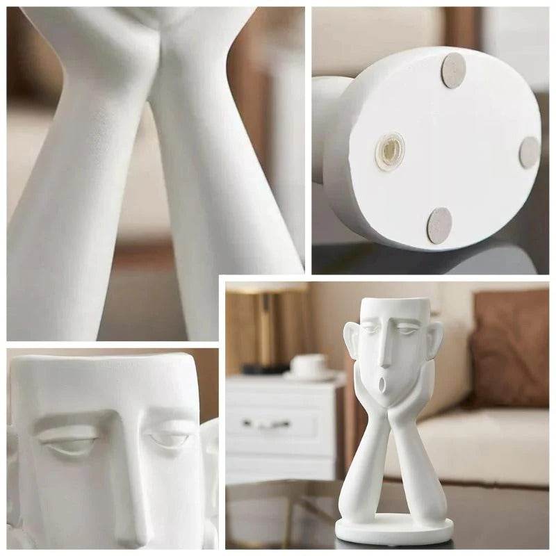 Ensemble de vases en céramique uniques avec visage