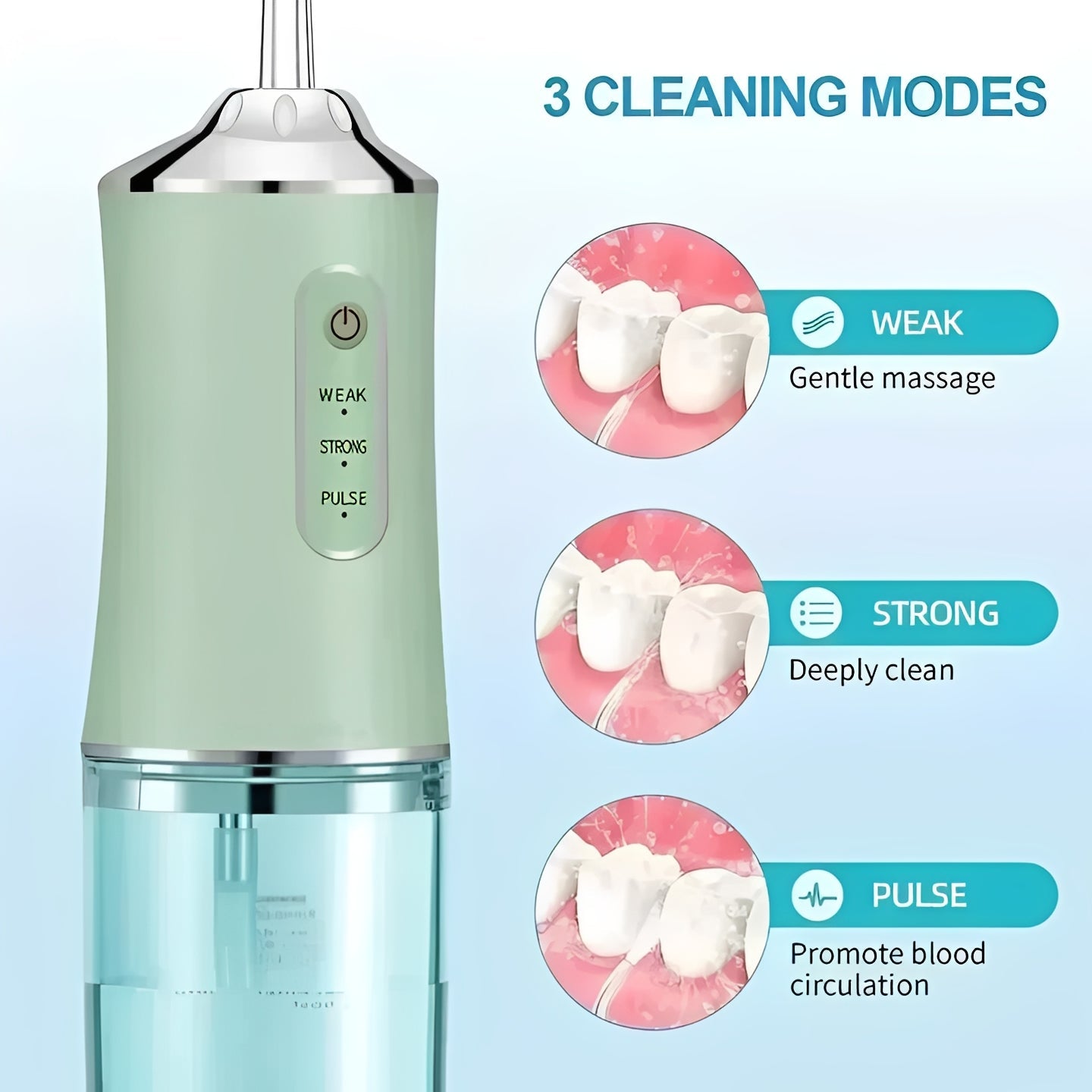 Hydropulseur de voyage compact avec embouts interchangeables