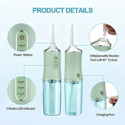 Hydropulseur de voyage compact avec embouts interchangeables