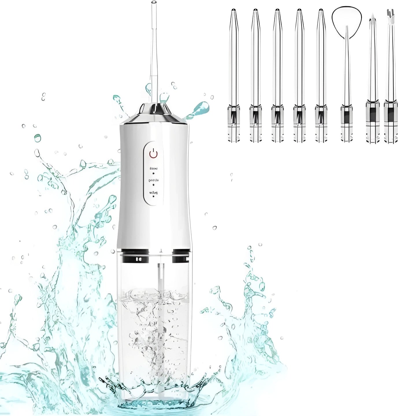 Hydropulseur de voyage compact avec embouts interchangeables
