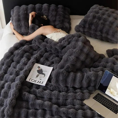 Jeté de couverture doux et douillet lavable en machine